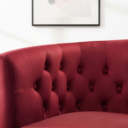 Prospect Performance Velvet Armchair, Velvet, Red, 18134