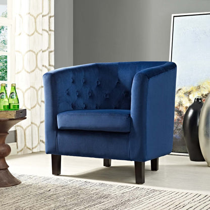 Prospect Velvet Armchair, Navy, Fabric 11646