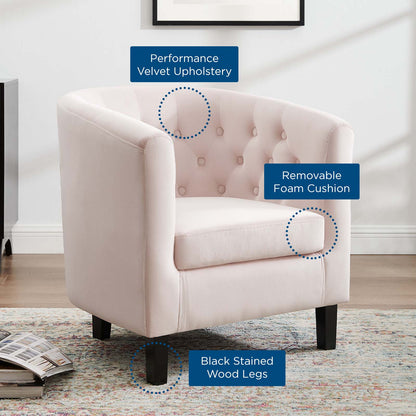 Prospect Performance Velvet Armchair, Velvet, Pink, 18135