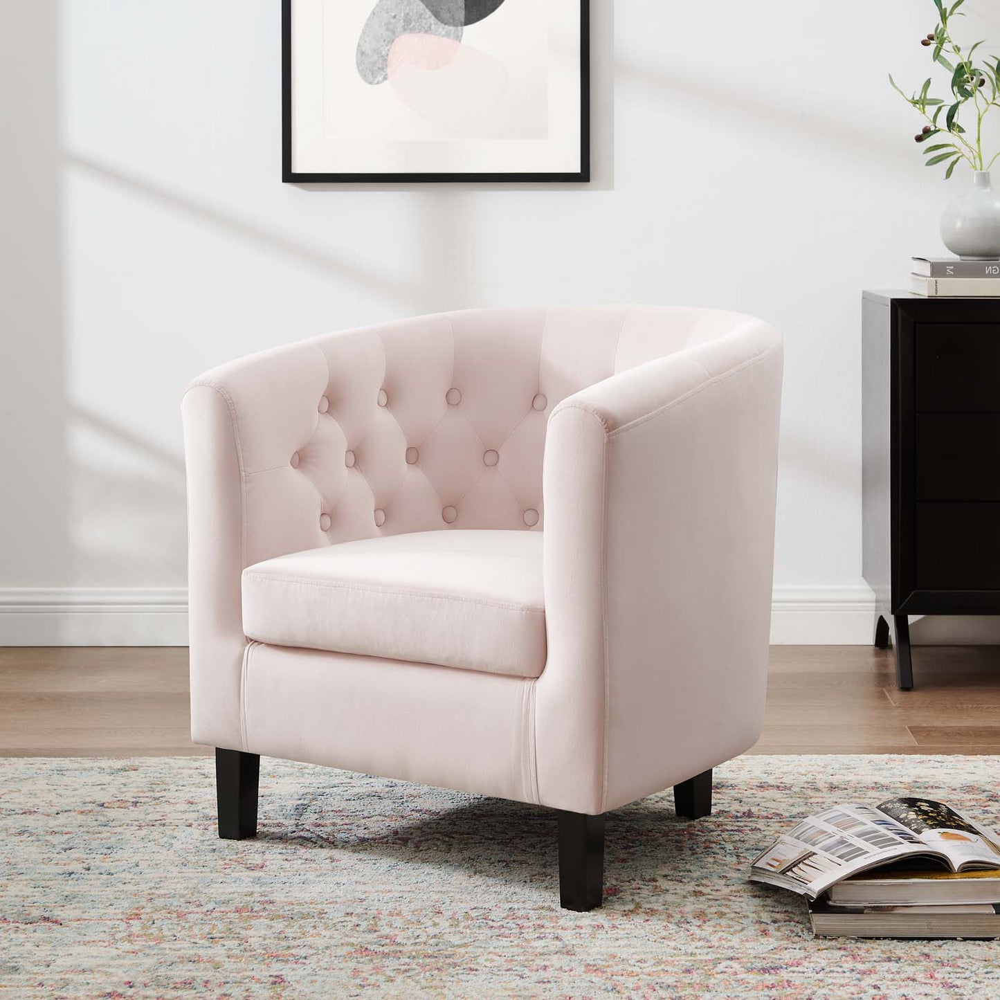 Prospect Performance Velvet Armchair, Velvet, Pink, 18135