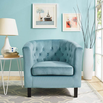 Prospect Velvet Armchair, Blue, Fabric 11647