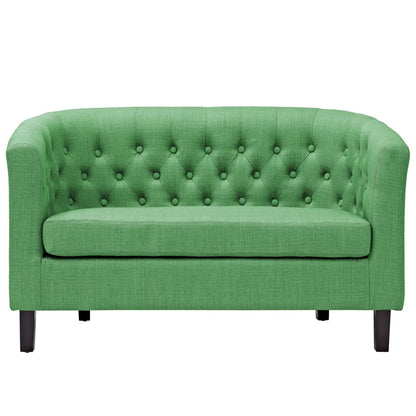 Prospect Upholstered Fabric Loveseat, Green, Fabric 11651