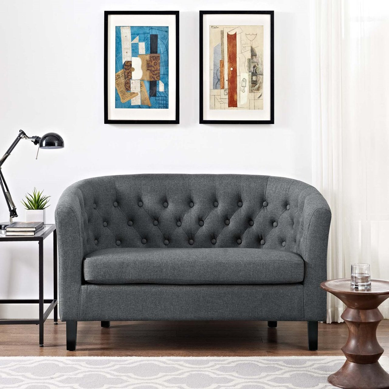 Prospect Upholstered Fabric Loveseat, Grey, Fabric 11652