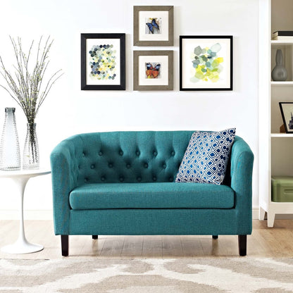Prospect Upholstered Fabric Loveseat, Blue, Fabric 11657