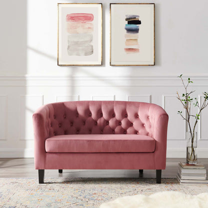 Prospect Performance Velvet Loveseat, Velvet, Pink, 18137