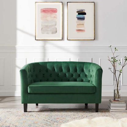 Prospect Performance Velvet Loveseat, Velvet, Green, 18138