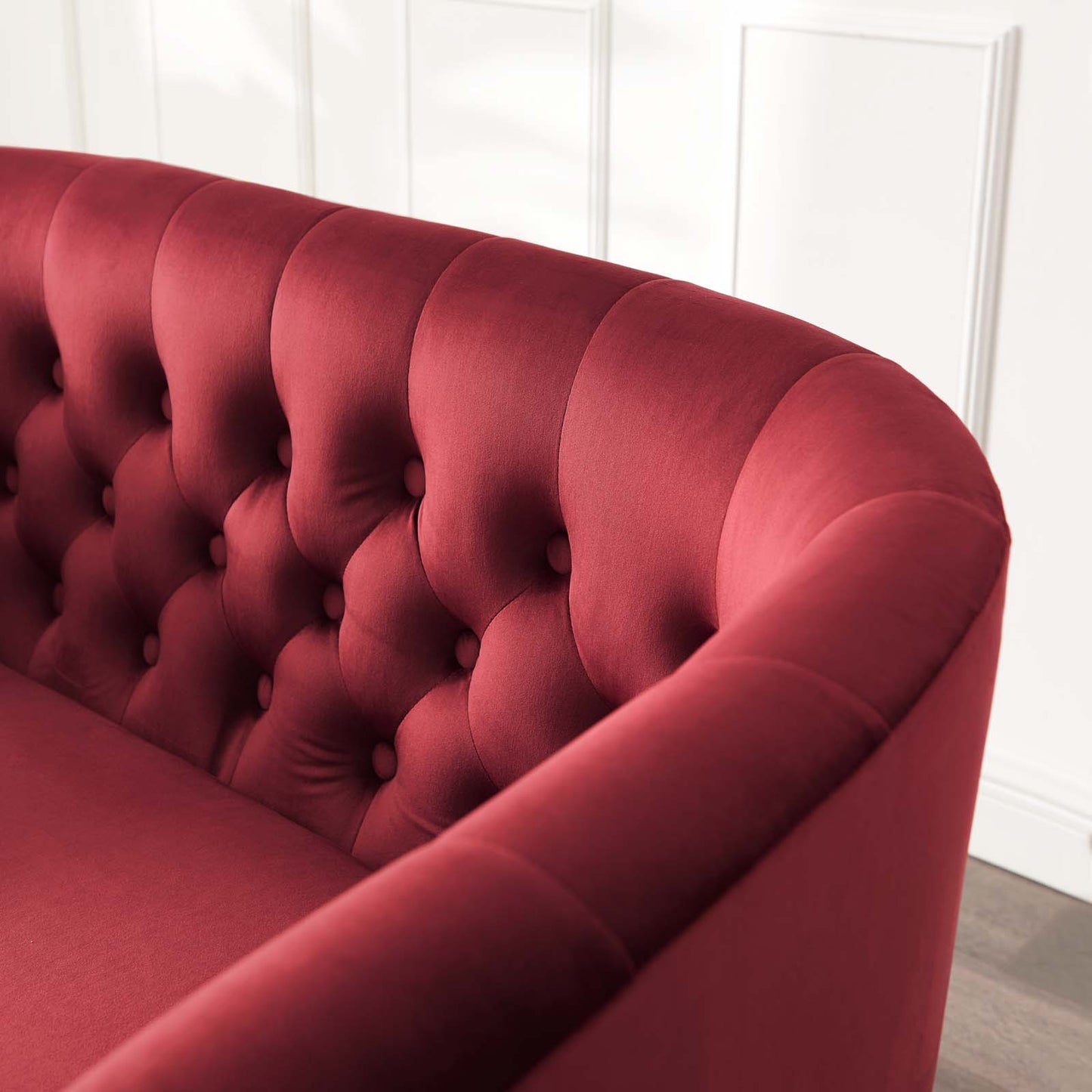 Prospect Performance Velvet Loveseat, Velvet, Red, 18139