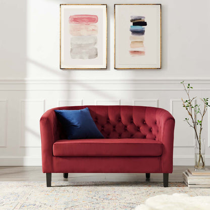 Prospect Performance Velvet Loveseat, Velvet, Red, 18139