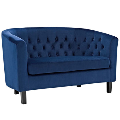 Prospect Velvet Loveseat, Navy, Fabric 11661