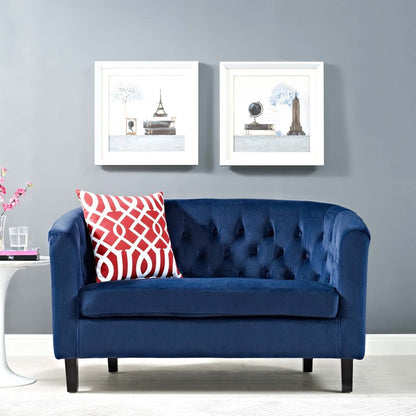 Prospect Velvet Loveseat, Navy, Fabric 11661