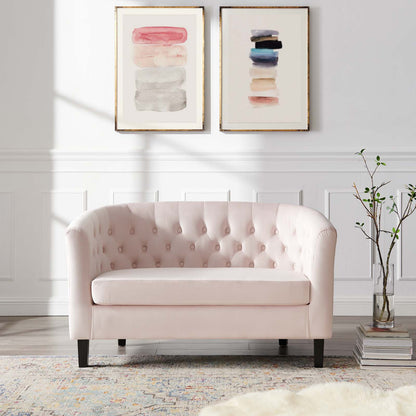 Prospect Performance Velvet Loveseat, Velvet, Pink, 18140