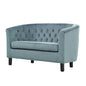 Prospect Velvet Loveseat, Velvet Fabric, Blue 13606