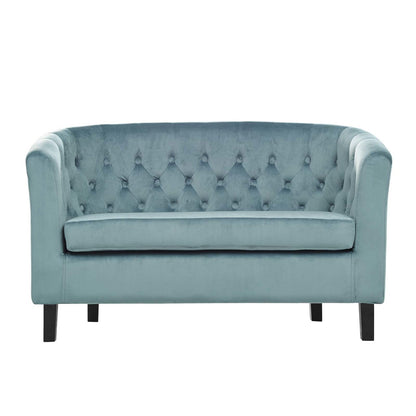 Prospect Velvet Loveseat, Velvet Fabric, Blue 13606
