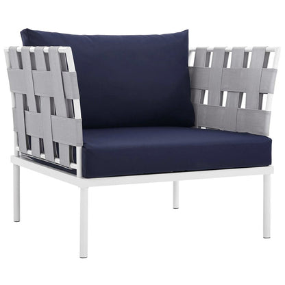Harmony Ten PCS Outdoor Patio Aluminum Sectional Sofa Set, Navy, Rattan 11664
