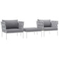 Harmony Three PCS Outdoor Patio Aluminum Set, Grey, Rattan 11671