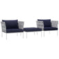 Harmony Three PCS Outdoor Patio Aluminum Set, Navy, Rattan 11672