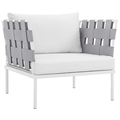 Harmony Three PCS Outdoor Patio Aluminum Set, White, Rattan 11673