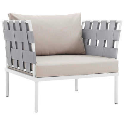 Harmony Seven PCS Outdoor Patio Aluminum Sectional Sofa Set, Beige, Rattan 11678