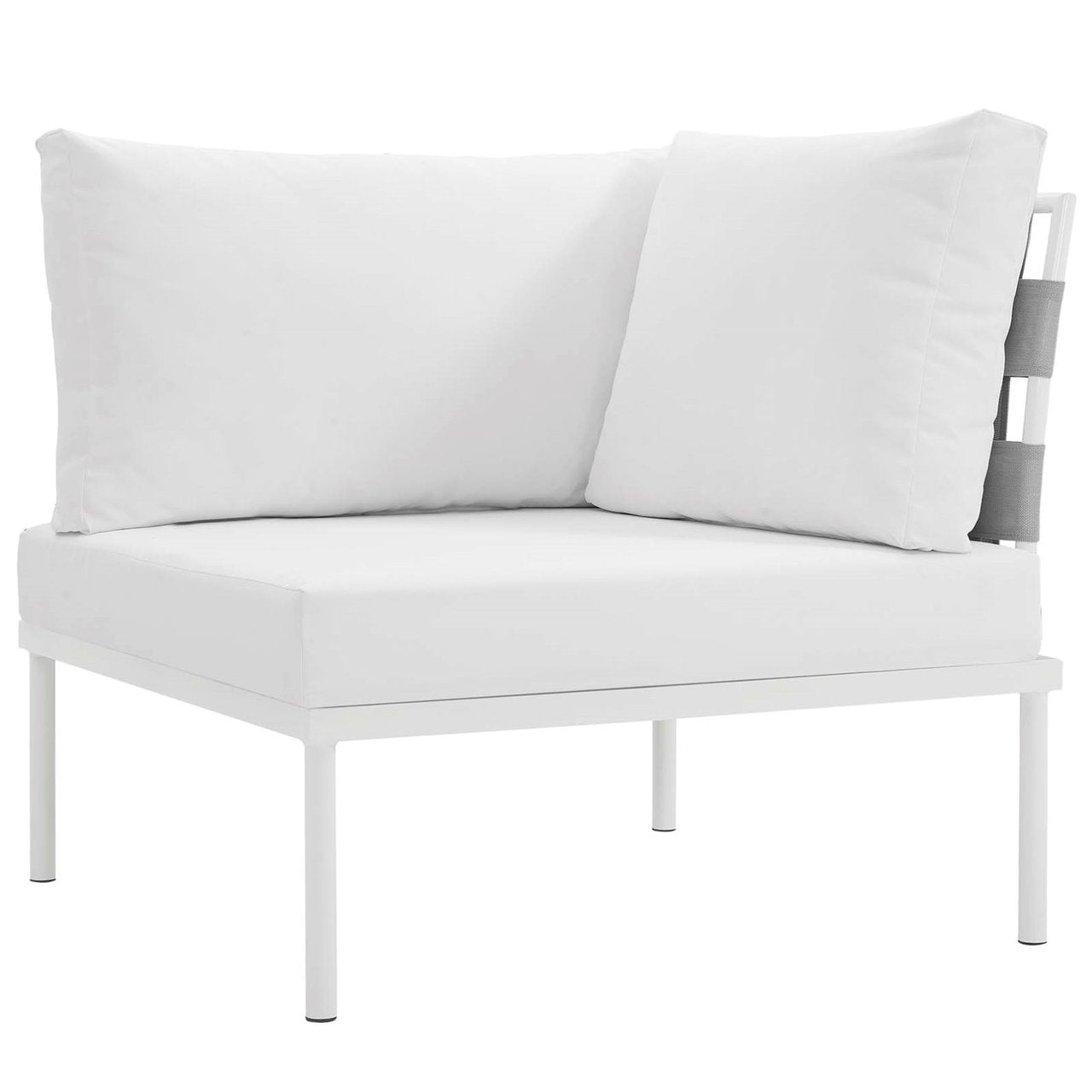Harmony Five PCS Outdoor Patio Aluminum Sectional Sofa Set, White, Rattan 11693
