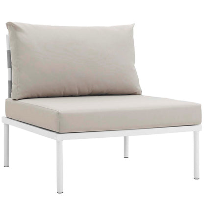Harmony Eight PCS Outdoor Patio Aluminum Sectional Sofa Set, Beige, Rattan 11694