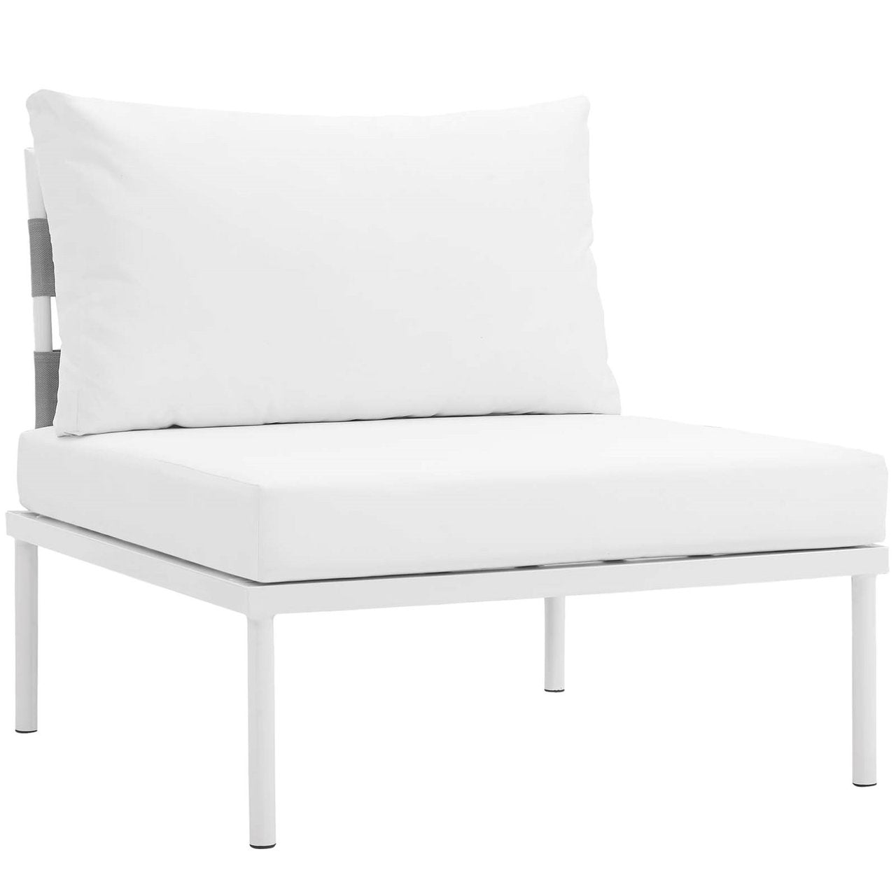 Harmony Eight PCS Outdoor Patio Aluminum Sectional Sofa Set, White, Rattan 11697