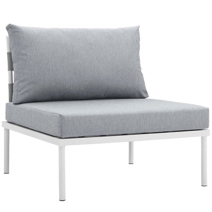 Harmony Eight PCS Outdoor Patio Aluminum Sectional Sofa Set, Grey, Rattan 11699