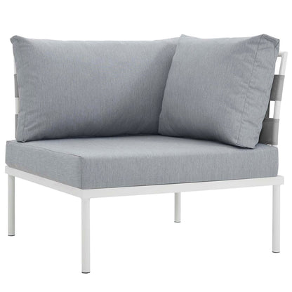 Harmony Six PCS Outdoor Patio Aluminum Sectional Sofa Set, Grey, Rattan 11703
