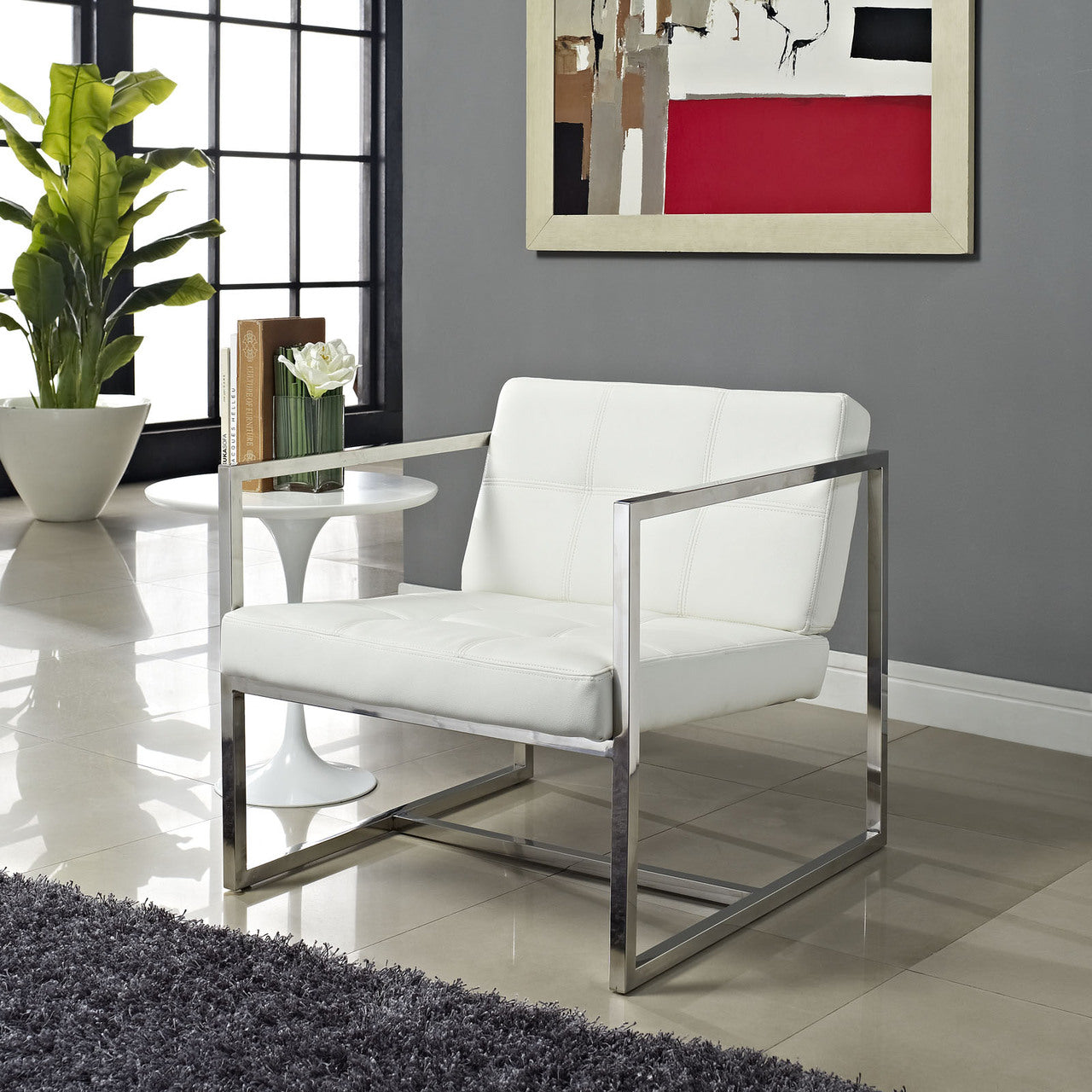 Hover Lounge Chair in White
