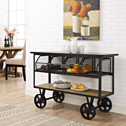 Fairground Serving Stand, Brown, Metal 11716