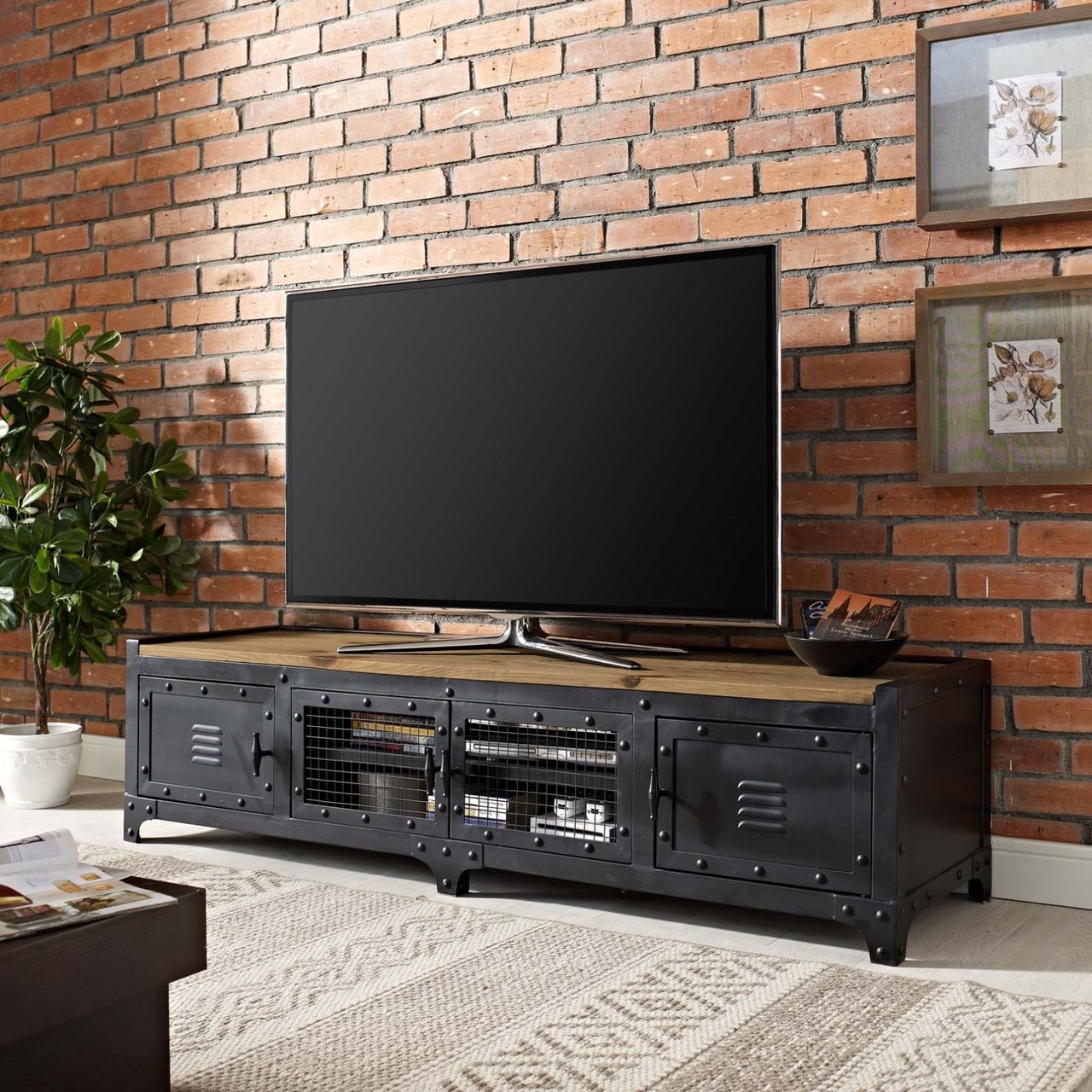 Dungeon TV Stand, Black, Wood 11717