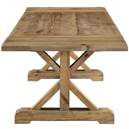 Den Extendable Wood Dining Table, Brown, Wood 11725