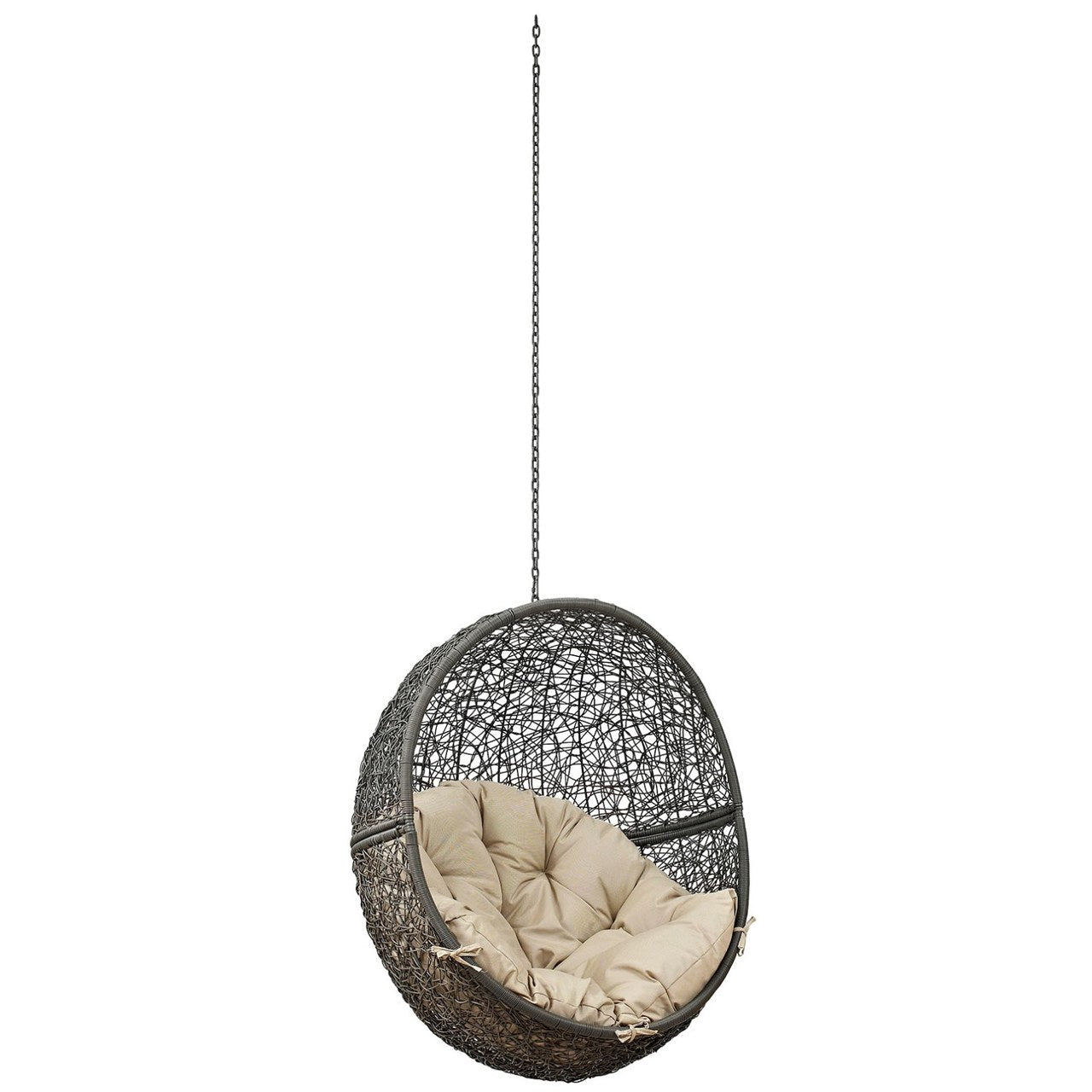Hide Outdoor Patio Swing Chair Without Stand, Beige, Rattan 11728