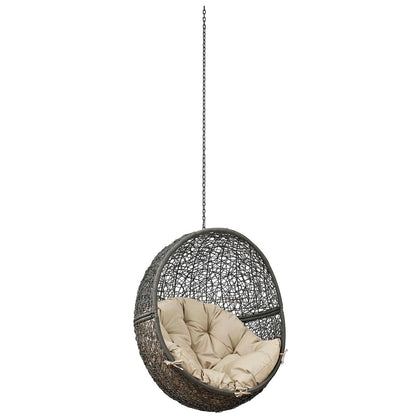 Hide Outdoor Patio Swing Chair Without Stand, Beige, Rattan 11728
