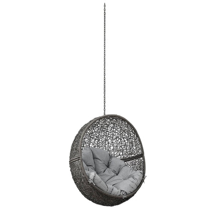 Hide Outdoor Patio Swing Chair Without Stand, Grey, Rattan 11729
