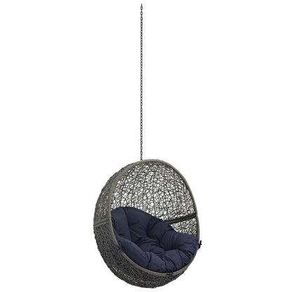 Hide Outdoor Patio Swing Chair Without Stand, Navy, Rattan 11731