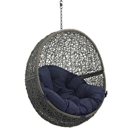 Hide Outdoor Patio Swing Chair Without Stand, Navy, Rattan 11731