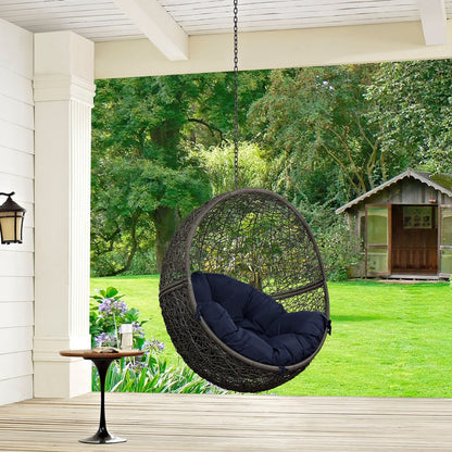 Hide Outdoor Patio Swing Chair Without Stand, Navy, Rattan 11731