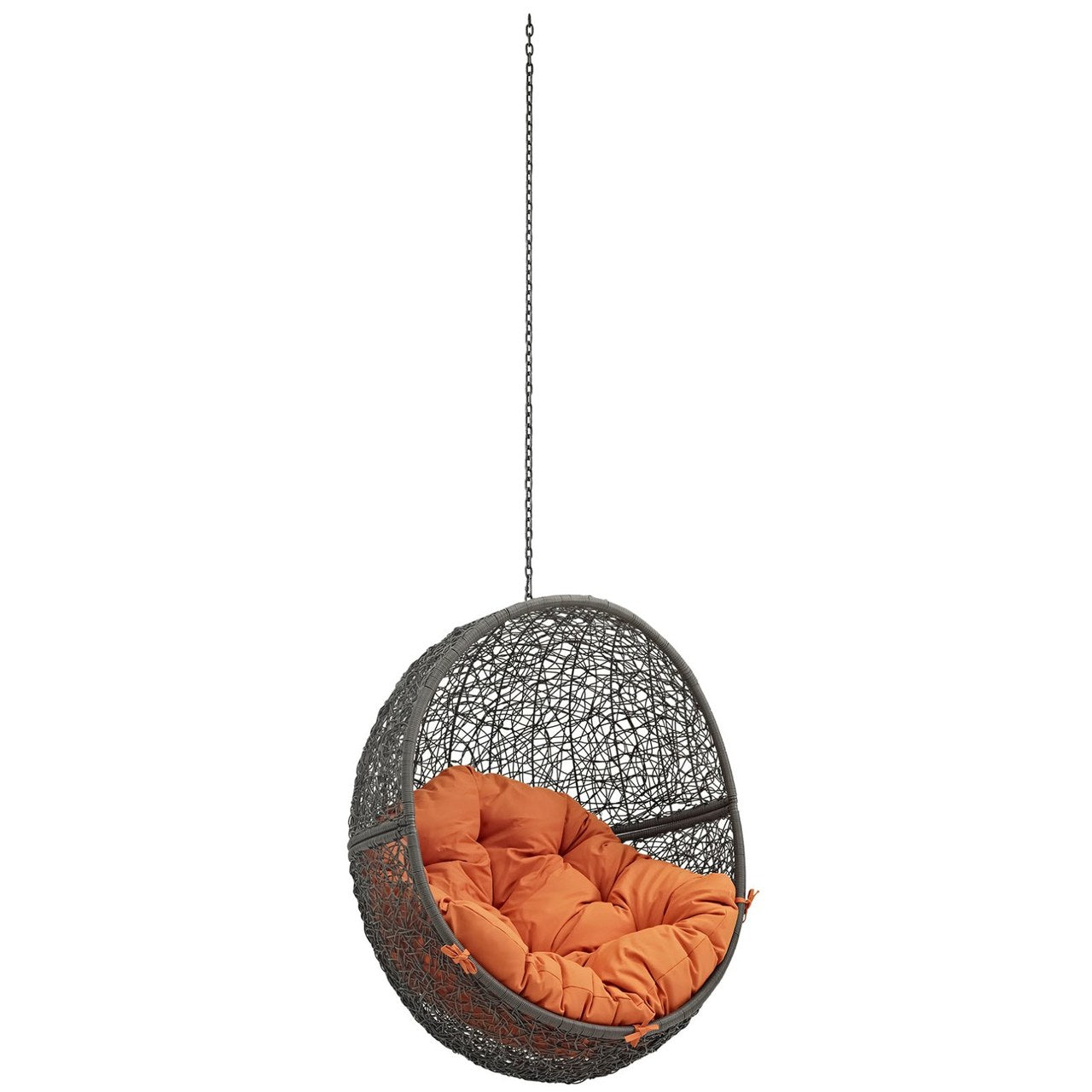 Hide Outdoor Patio Swing Chair Without Stand, Orange, Rattan 11732