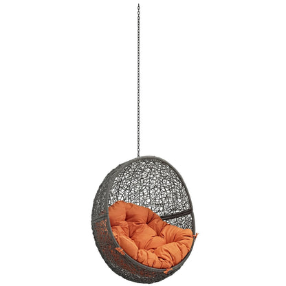 Hide Outdoor Patio Swing Chair Without Stand, Orange, Rattan 11732