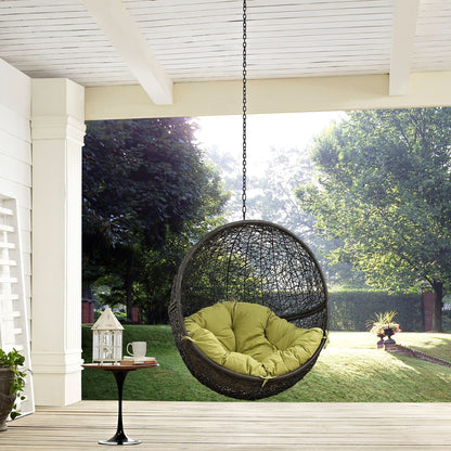 Hide Outdoor Patio Swing Chair Without Stand, Green, Rattan 11733