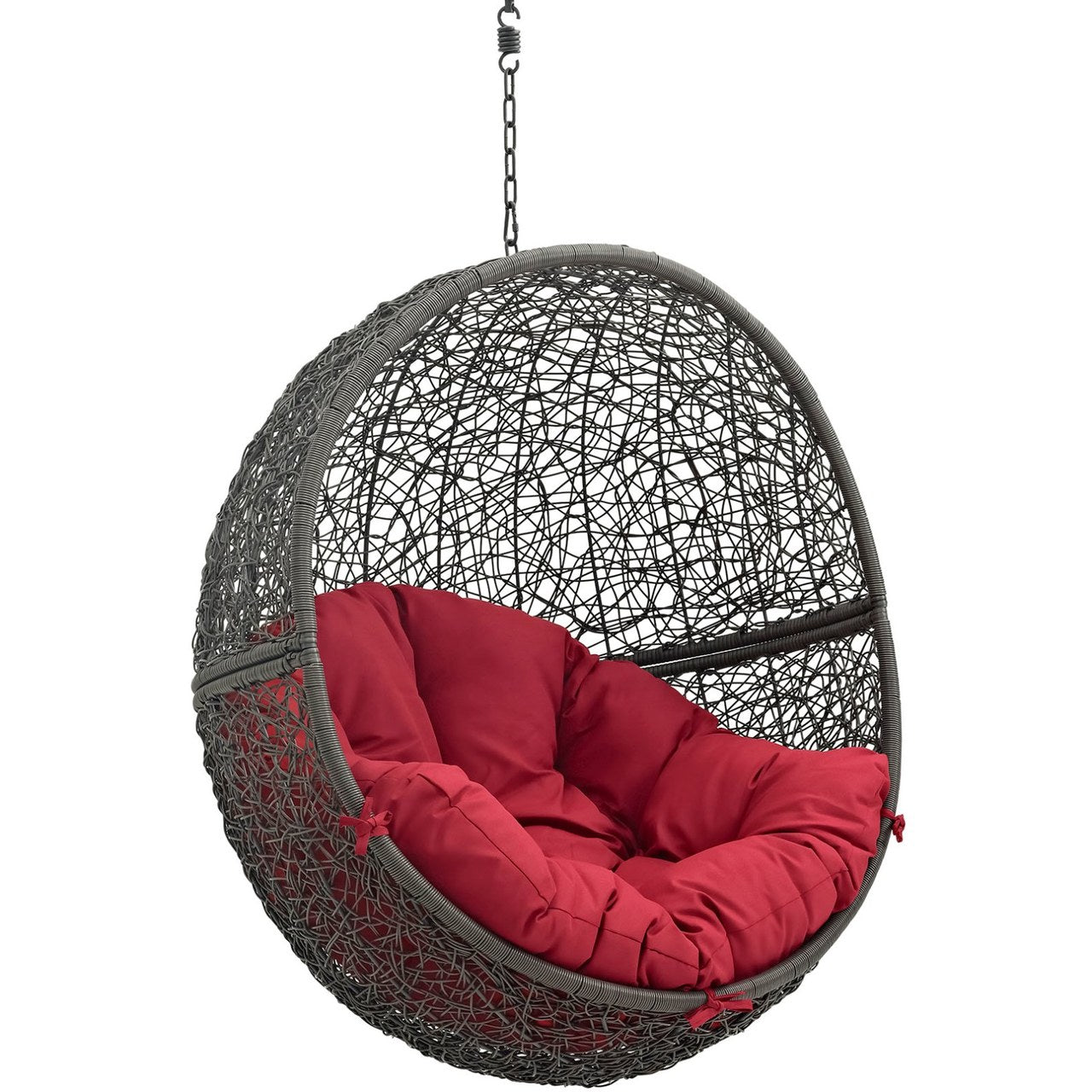 Hide Outdoor Patio Swing Chair Without Stand, Red, Rattan 11734