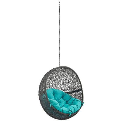 Hide Outdoor Patio Swing Chair Without Stand, Blue, Rattan 11735