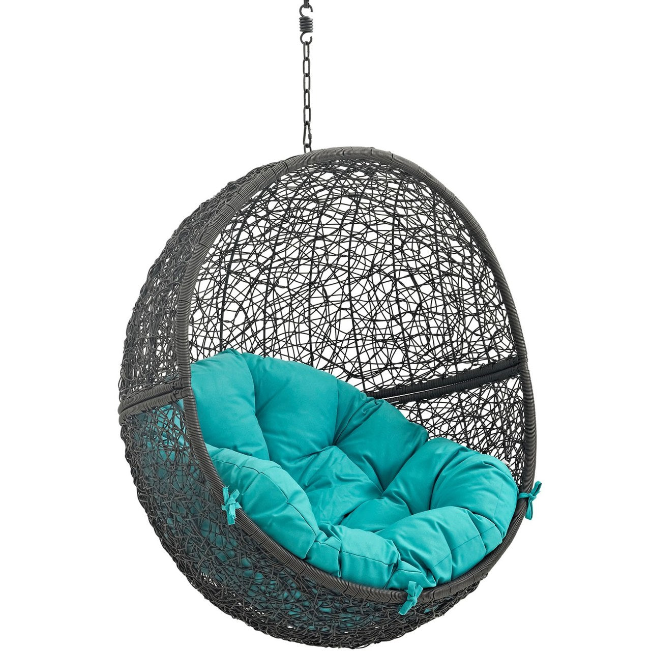 Hide Outdoor Patio Swing Chair Without Stand, Blue, Rattan 11735