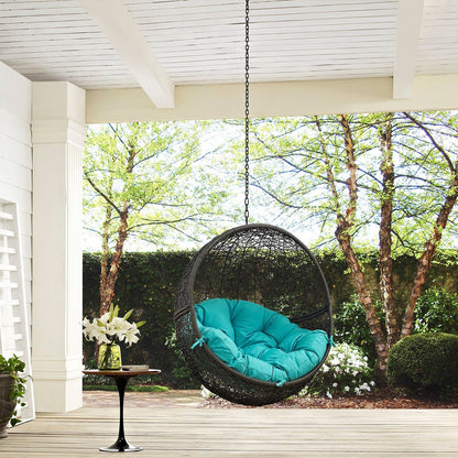 Hide Outdoor Patio Swing Chair Without Stand, Blue, Rattan 11735