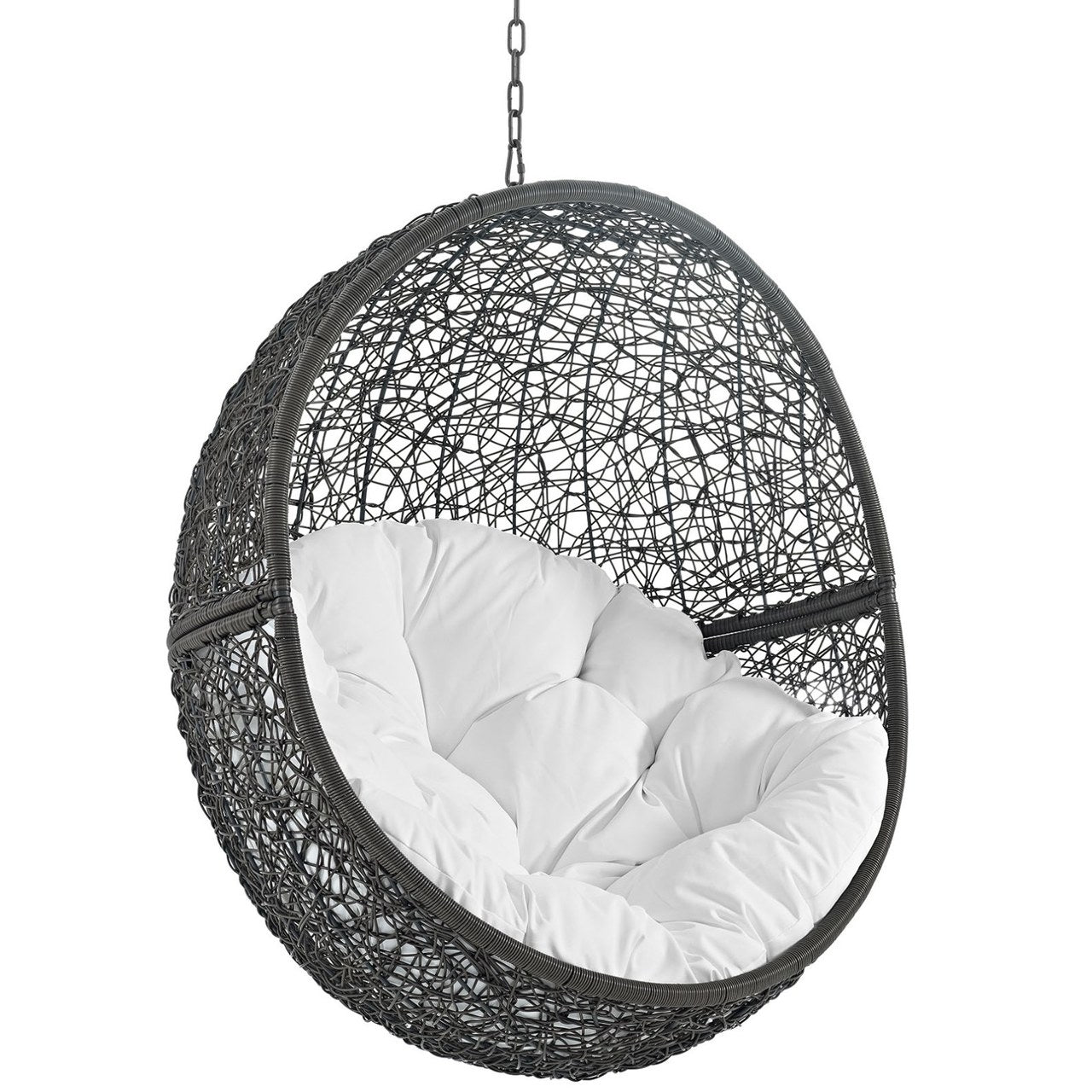Hide Outdoor Patio Swing Chair Without Stand, White, Rattan 11736