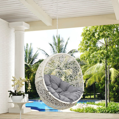 Hide Outdoor Patio Swing Chair Without Stand, Grey, Rattan 11738