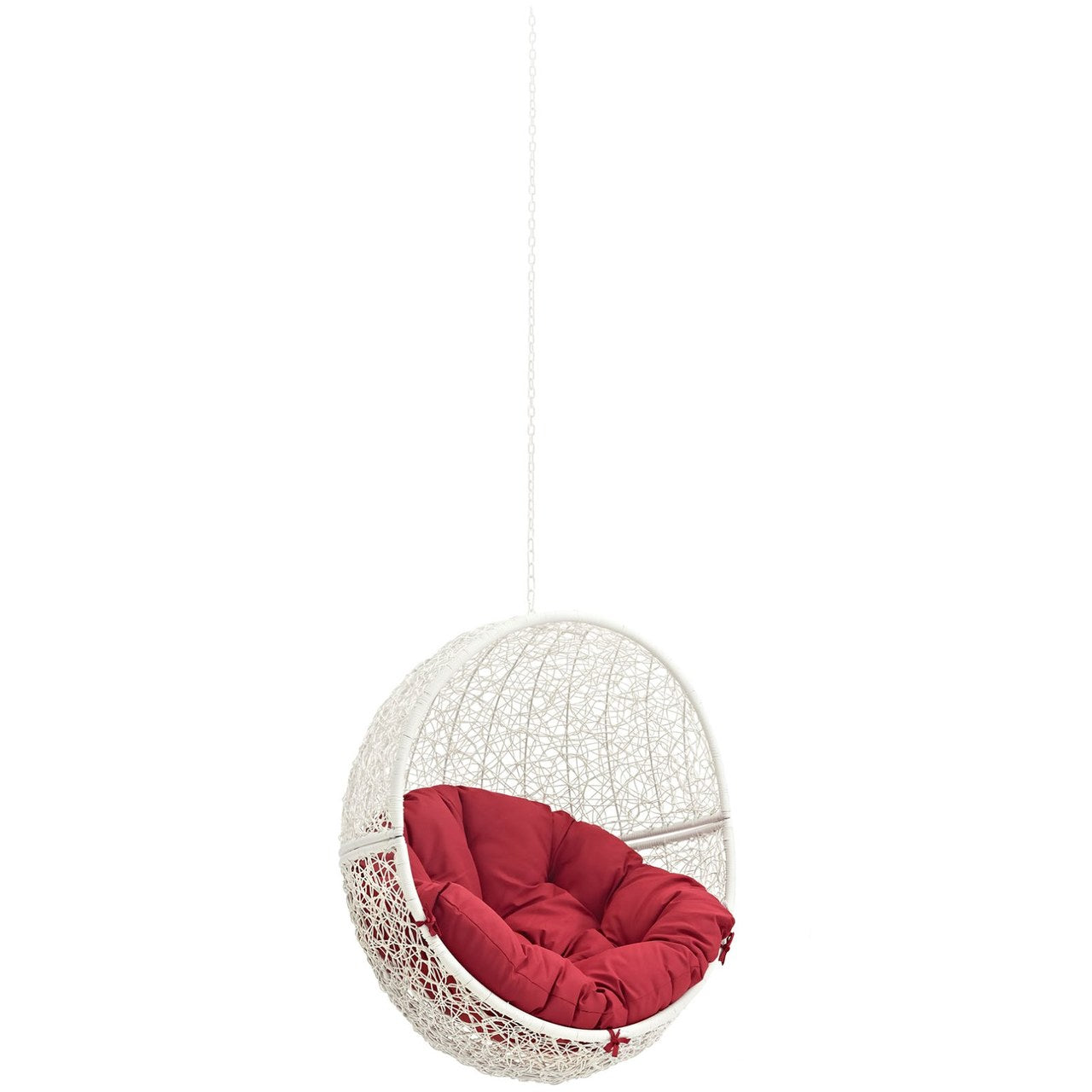 Hide Outdoor Patio Swing Chair Without Stand, Red, Rattan 11743