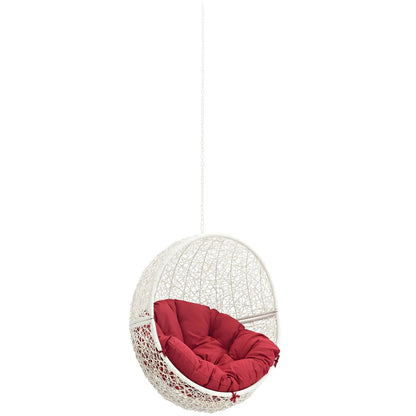 Hide Outdoor Patio Swing Chair Without Stand, Red, Rattan 11743