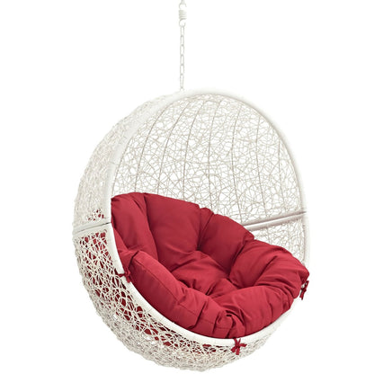 Hide Outdoor Patio Swing Chair Without Stand, Red, Rattan 11743