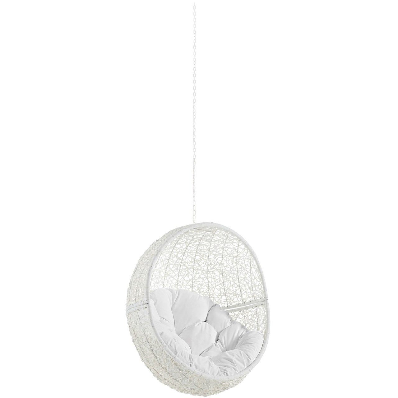 Hide Outdoor Patio Swing Chair Without Stand, White, Rattan 11745
